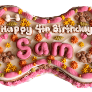 **SensitiveSkin** Bone Shaped Party Cake 8.5" dog cake - Custom item: 5 Days Leadtime Required