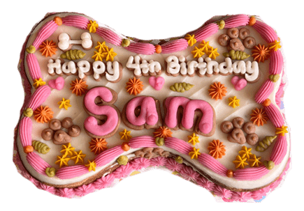 **SensitiveSkin** Bone Shaped Party Cake 8.5" dog cake - Custom item: 5 Days Leadtime Required