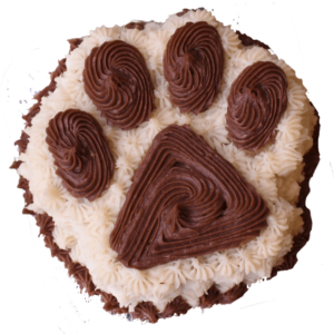 Ready-Made Liver Brown Paw Cake 4" dog cake