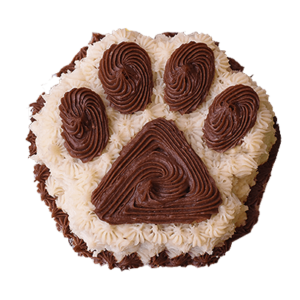 Ready-Made Banana-Oat Brown Paw Cake 4" dog cake